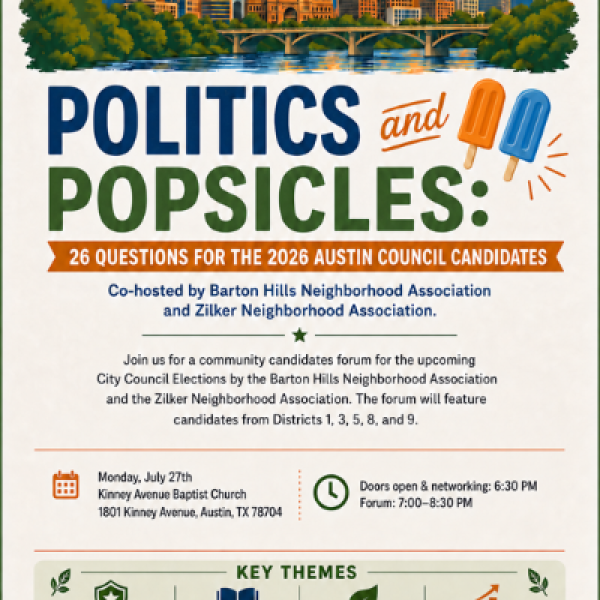 Politics and popsicles event flyer
